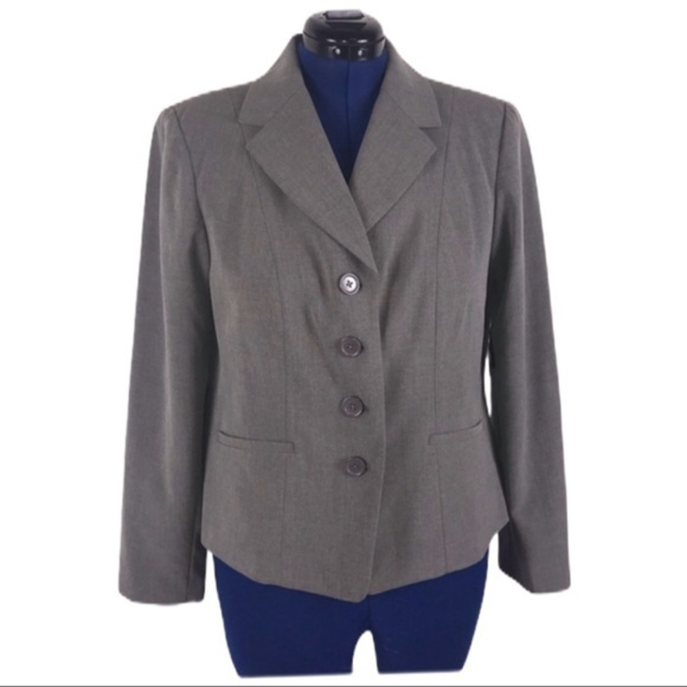 NWT East 5th essentials 14 grey 3 button lined classic career wear blazer